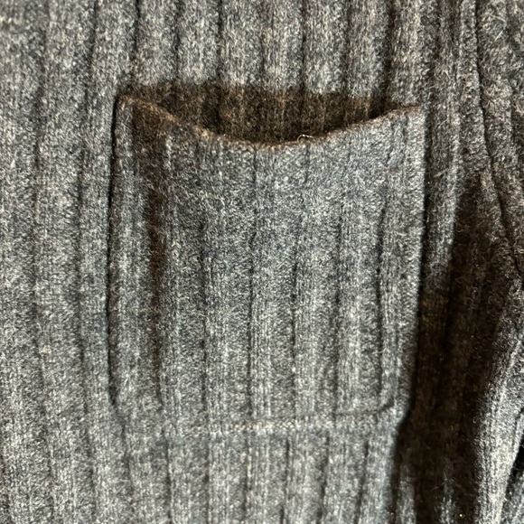 HERMAN GEIST Sz M 100% Lambswool Ribbed Pockets Button Up Collar Cardigan - Picture 4 of 10